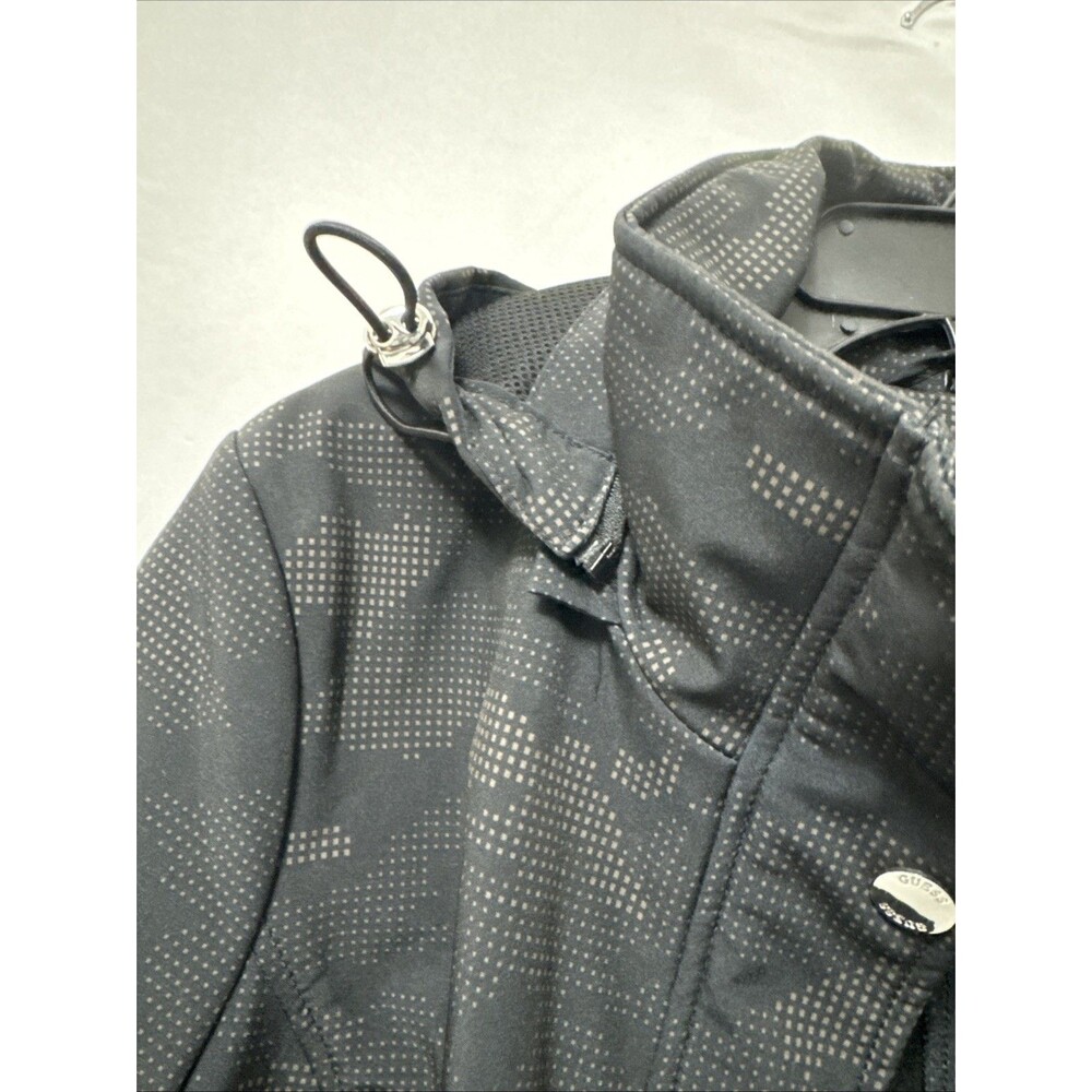 GUESS Women’s Hooded Coat Zip Front Black Pattern Size XL - Picture 7 of 13